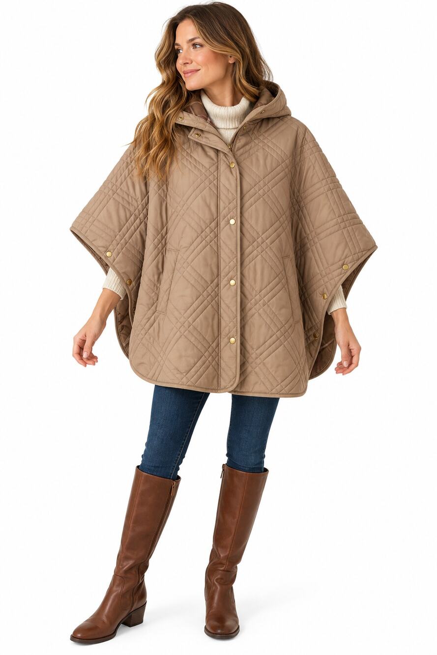 NWT Barbour Astor Quilted Cape Hooded Jacket | Small
